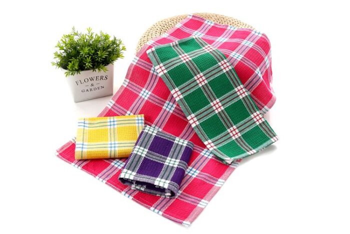 (Pack of 4) Tea Towel,100% Cotton, Color Assorted, Large Dish Cloths, Highly Absorbent(Pack Of 4 Color Assorted